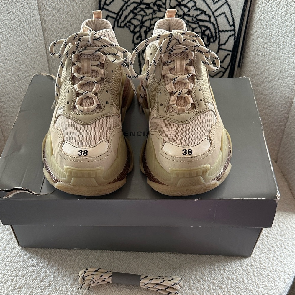 Balenciaga Taupe and Beige Sneakers